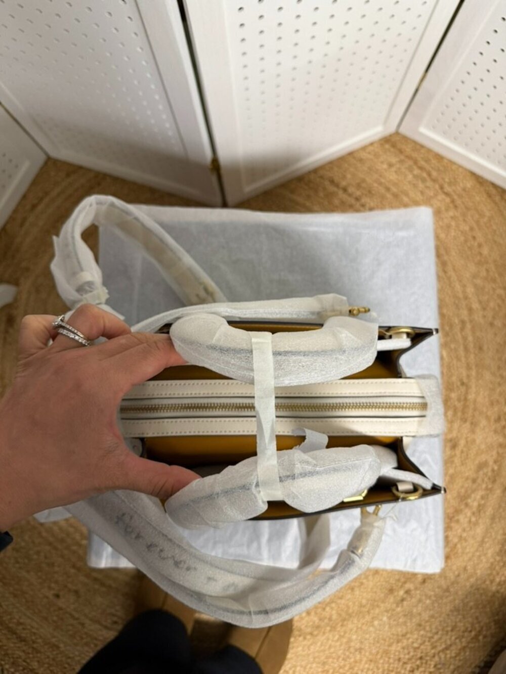 COACH Rogue 25 Leather Satchel Bag Sketch Print New York Chalk White Crossbody - Picture 8 of 11